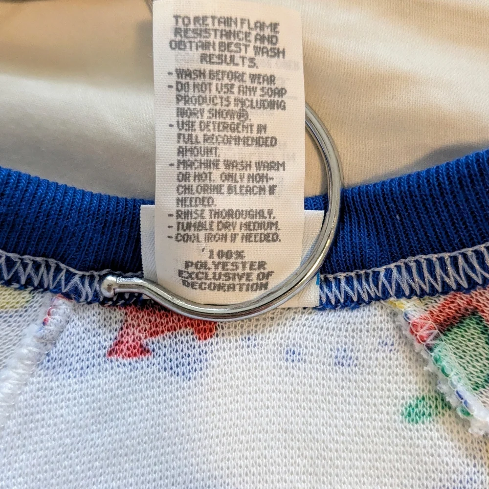 Vintage Carter's Airplane Cloud Helicopter Print 80s Fleece Pajamas Size 18M
